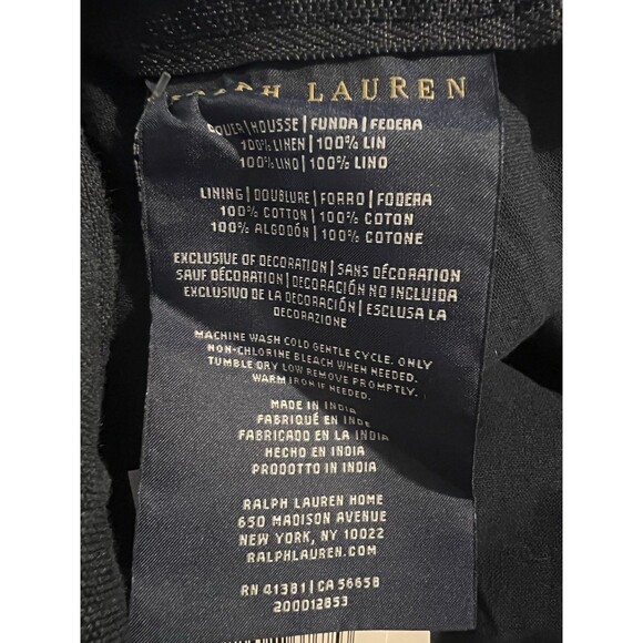 Ralph Lauren Decorative Pillow Cover Linen Blend Patchwork - Picture 4 of 4